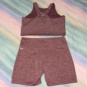 Feat Solace set Biker Shorts & top Pink Rose women’s size L